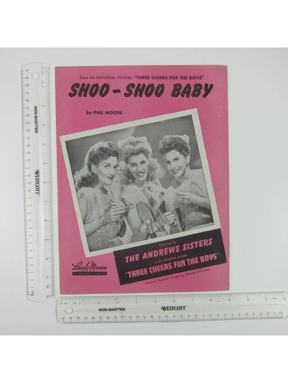 Sheet Music Three Cheers For The Boys Shoo Shoo Baby The Andrews Sisters 1943